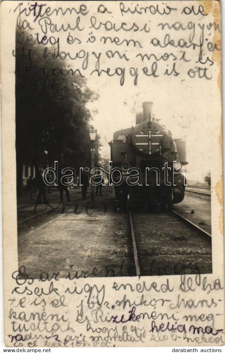 T2/T3 1926 Cservenka, Crvenka; Vasútállomás, Gőzmozdony, Vasutasok, Vonat. Ladislaus Geyer Kiadása / Railway Station, Ra - Non Classificati