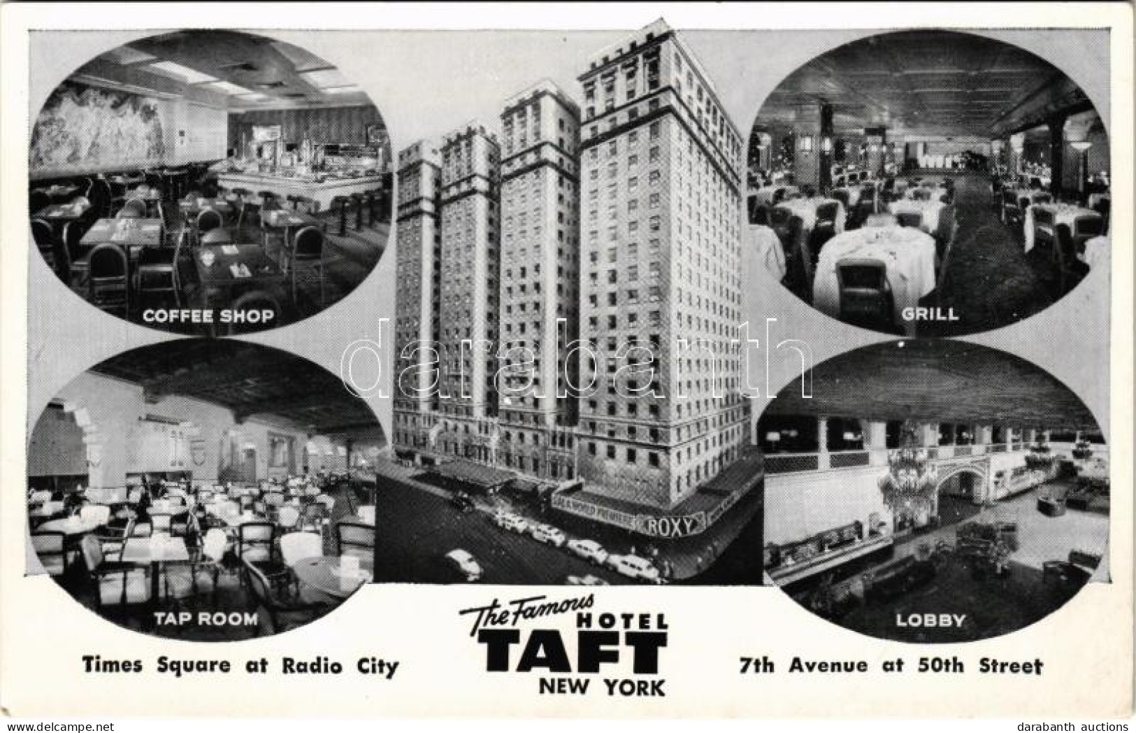 ** T2/T3 New York, The Famous Hotel Taft, Times Square At Radio City, 7th Avenue At 50th Street, Coffee Shop, Tap Room,  - Non Classés