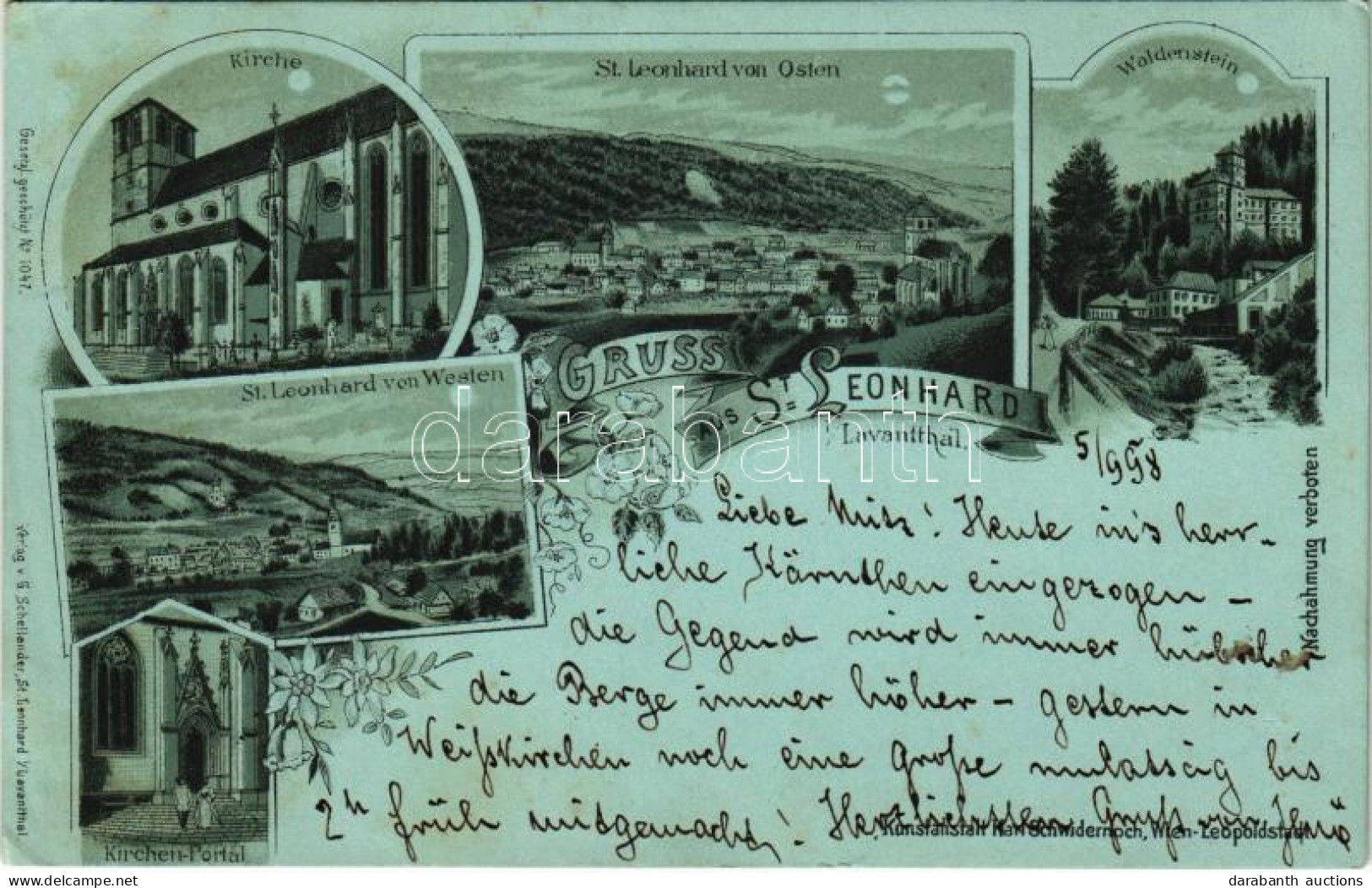 T3 1898 (Vorläufer) Bad Sankt Leonhard Im Lavanttal, St. Leonhard I. Lavantthal; Kirche, Waldenstein, Von Westen Und Ost - Ohne Zuordnung