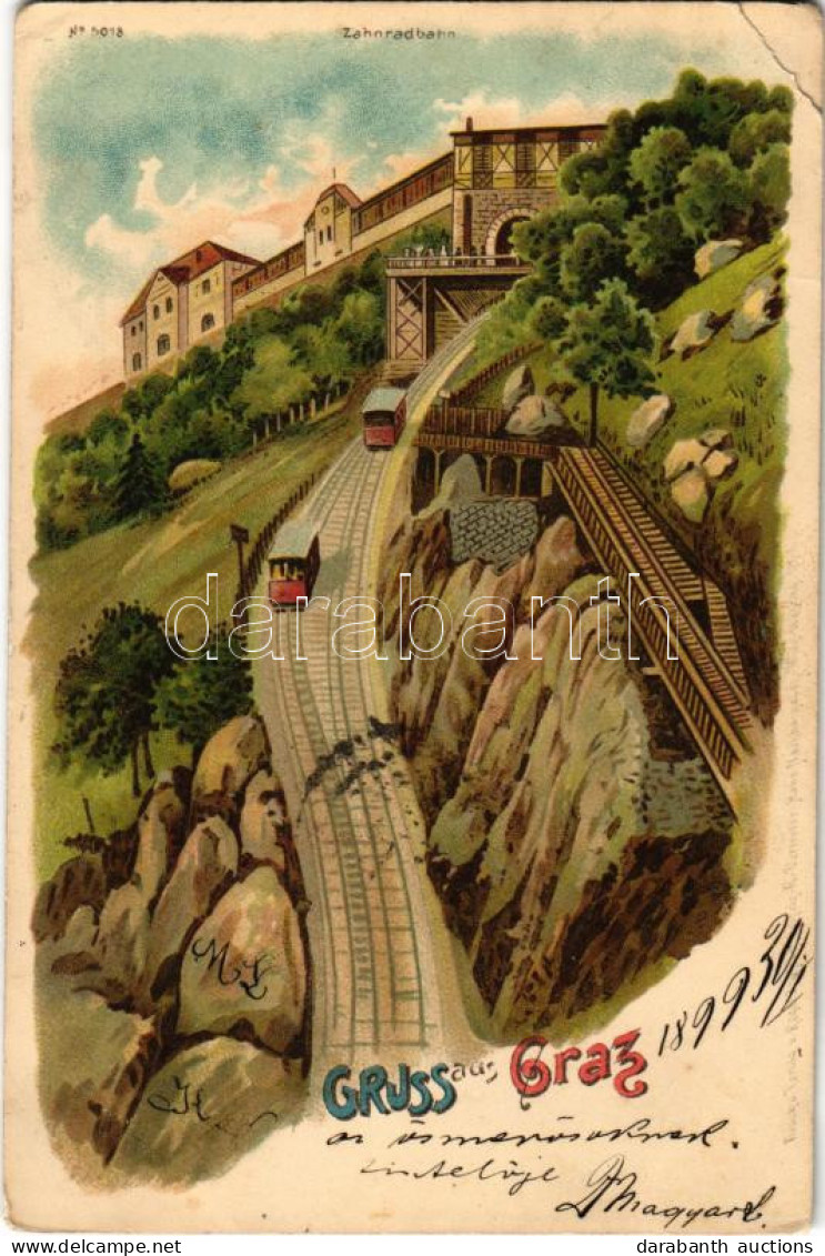 T3 1899 (Vorläufer) Graz, Zahnradbahn / Cogwheel Railway, Trains. Art Nouveau, Litho (EK) - Unclassified