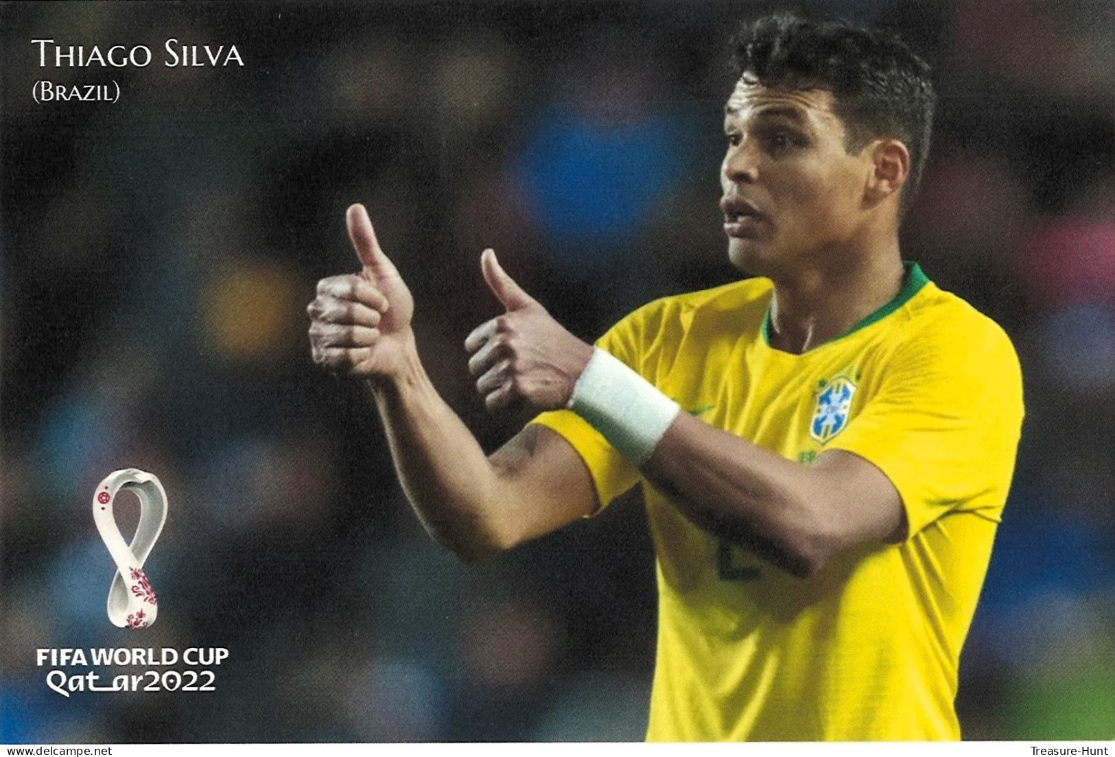 RARE Collector's Edition Picture POSTCARD, 2022 FIFA World Cup Soccer Football In Qatar, Brazil Player Thiago Silva - 2022 – Qatar