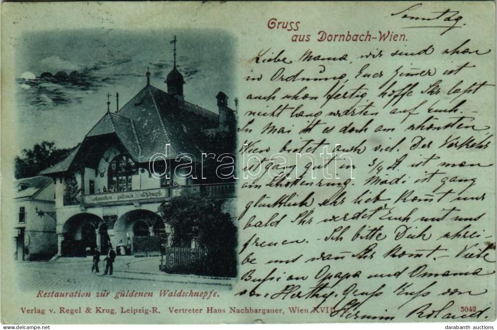 * T3 1899 (Vorläufer) Wien, Vienna, Bécs XVII. Dornbach, Restauration Zur Güdenen Waldschnepfe / Restaurant At Night (fl - Non Classés