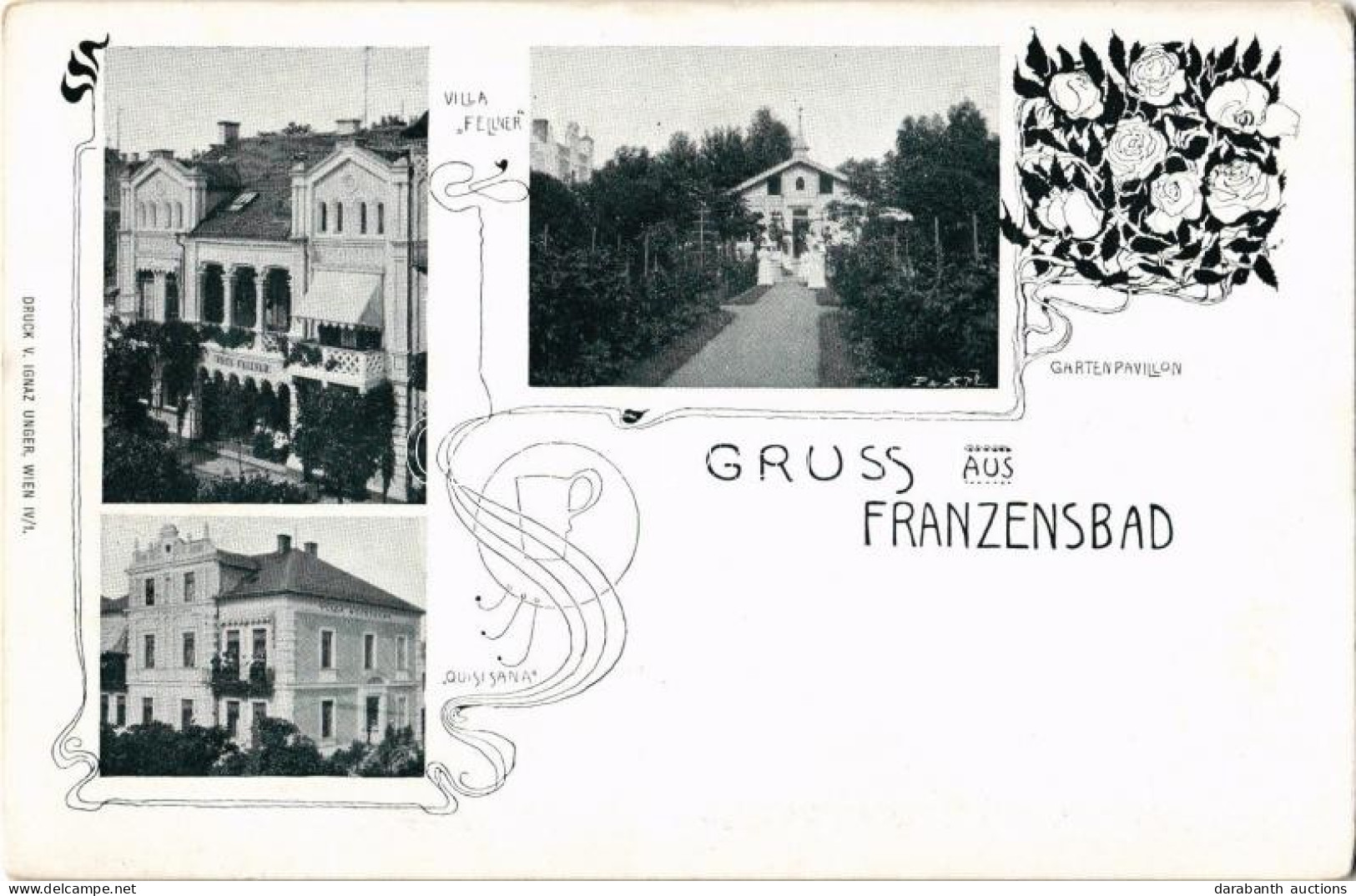 ** T2/T3 Frantiskovy Lazne, Franzensbad; Villa Fellner, Quisisana, Gartenpavillon / Villas, Garden Pavilion. Ignaz Unger - Unclassified