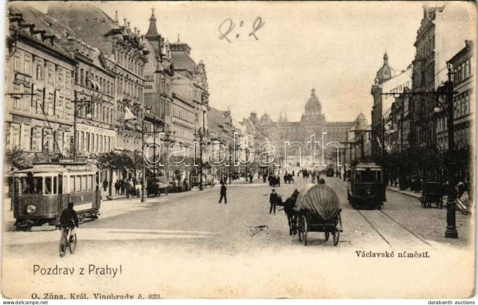 * T2/T3 1906 Praha, Prag; Václavské Námestí / Square, Trams (Rb) - Ohne Zuordnung