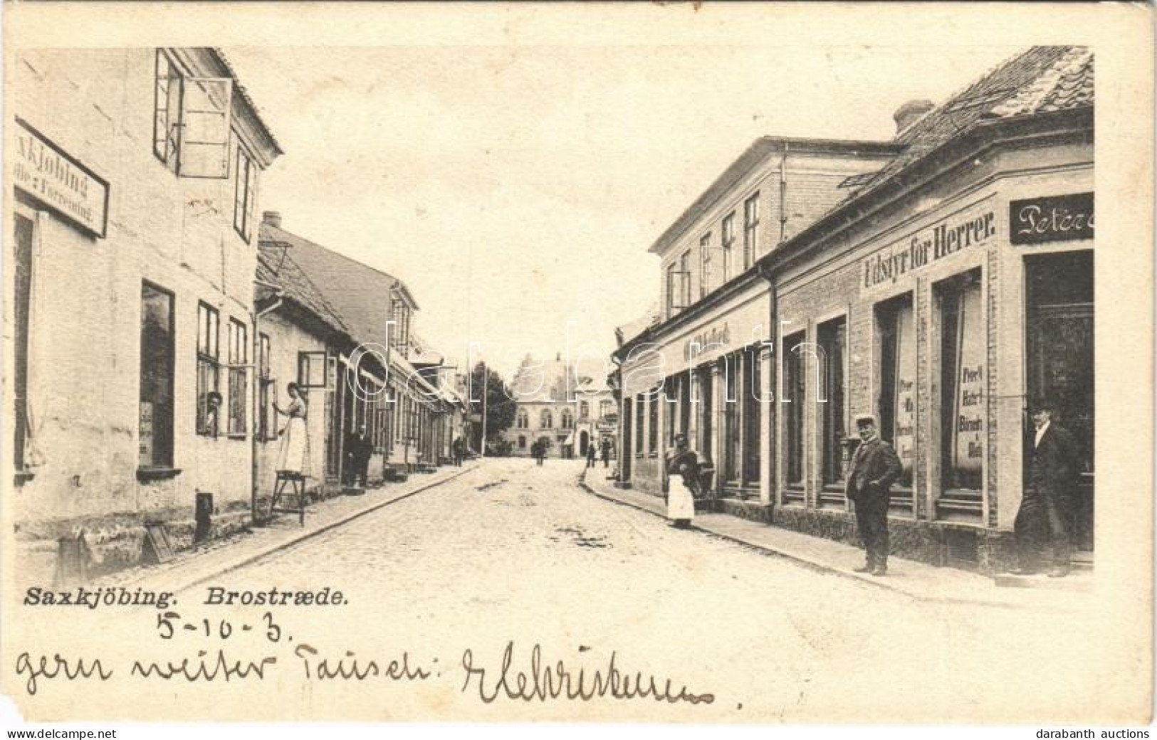 T2/T3 1903 Sakskobing, Saxkjöbing; Brostraede, Udstyr For Herrer / Street, Shop Of Oluf D. Kofoed (EM) - Unclassified