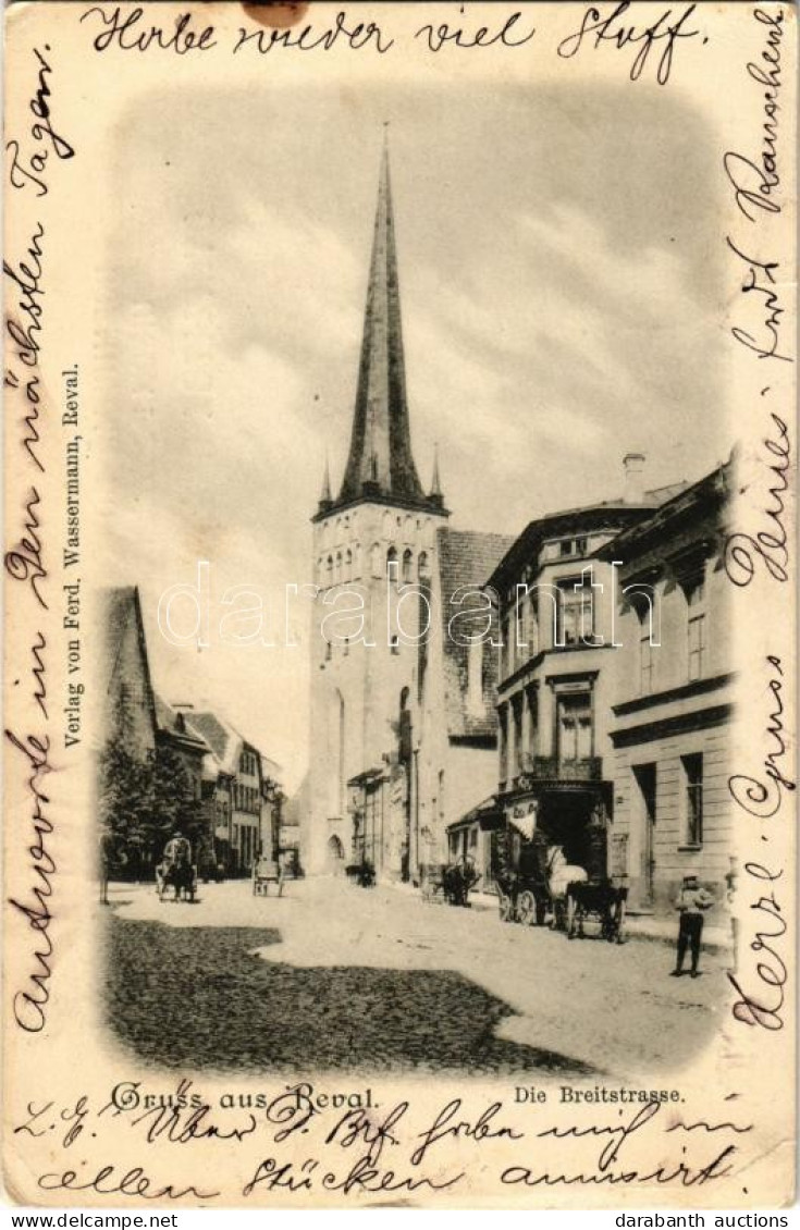 T2/T3 1900 Tallinn, Reval; Die Breitstrasse / Street (EK) - Non Classés