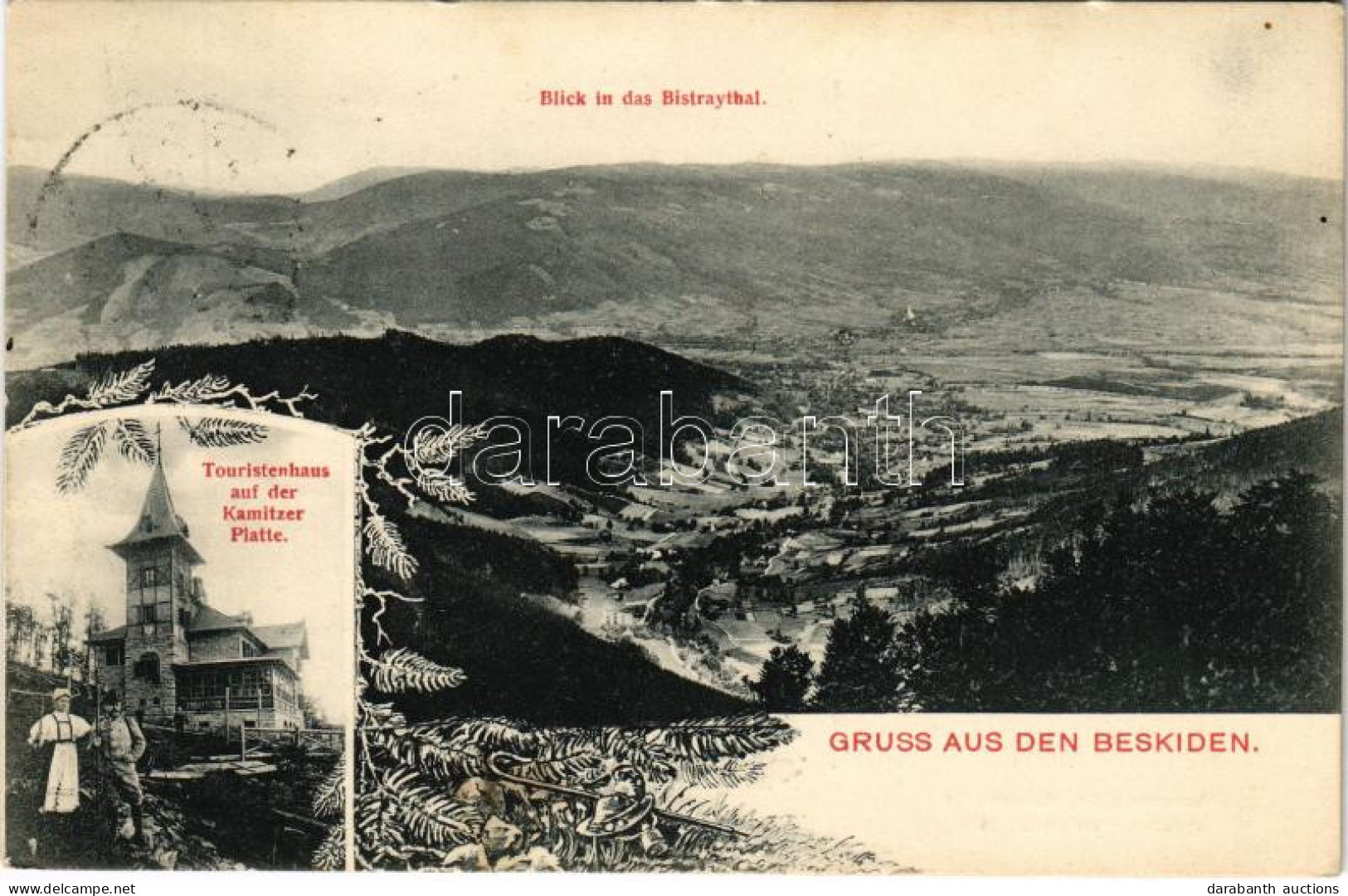 T2 1909 Szyndzielnia, Kamitzer Platte; Gruss Aus Den Beskiden, Bistraythal, Touristenhaus / Mountain Tourist House, Byst - Unclassified