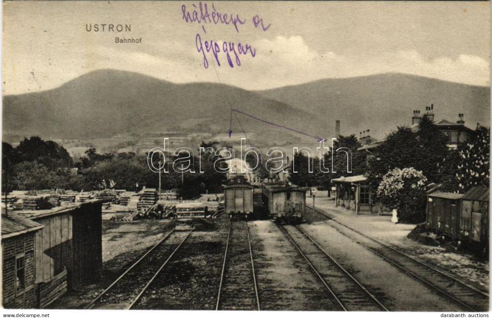 T2/T3 1911 Ustron, Bahnhof / Railway Station, Trains, Machine Factory (EK) - Non Classés