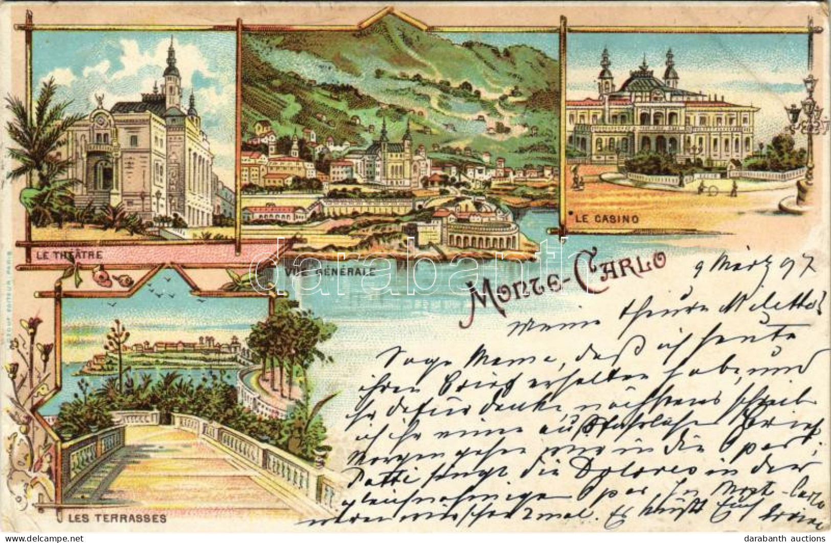 T2/T3 1897 (Vorläufer) Monte Carlo, Le Theatre, Le Casino, Vue Generale, Les Terrasses / Casino, Theatre, Terraces. Art  - Sin Clasificación