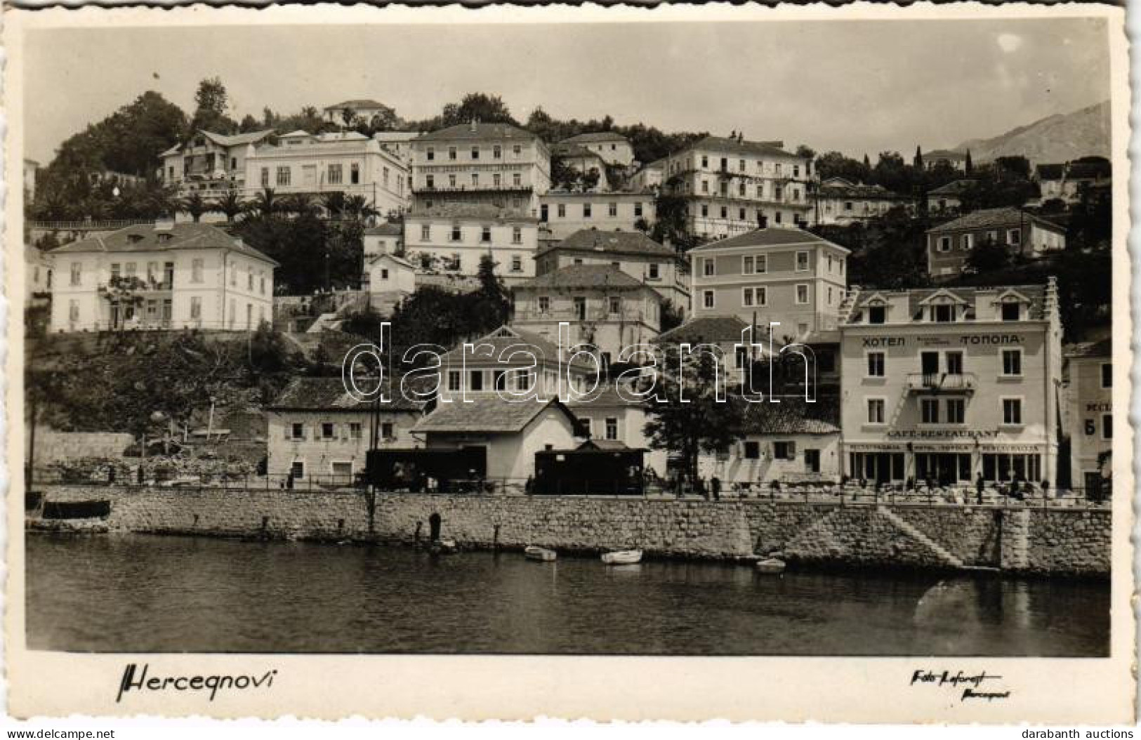 T2 Herceg Novi, Castelnuovo; Hercegnovi Railway Station, Train, Hotell, Cafe And Restaurant Topola - Ohne Zuordnung