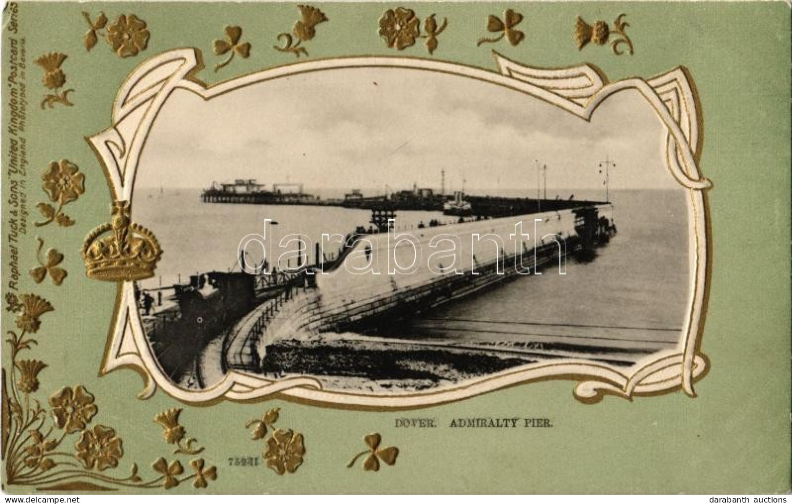 ** T2/T3 Dover, Admiralty Pier. Raphael Tuck & Sons "United Kingdom" Postcard Series 752/II. Art Nouveau, Emb. - Non Classificati