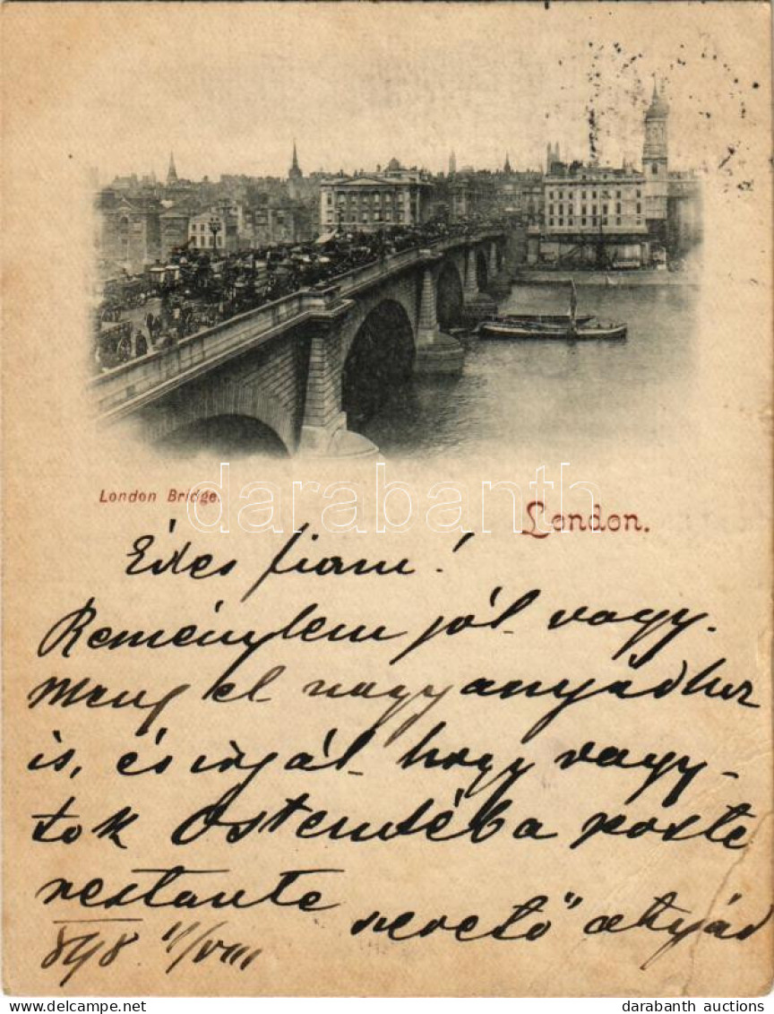 T3 1898 (Vorläufer) London, London Bridge (11,5 X 8,9 Cm) (EB) - Non Classés