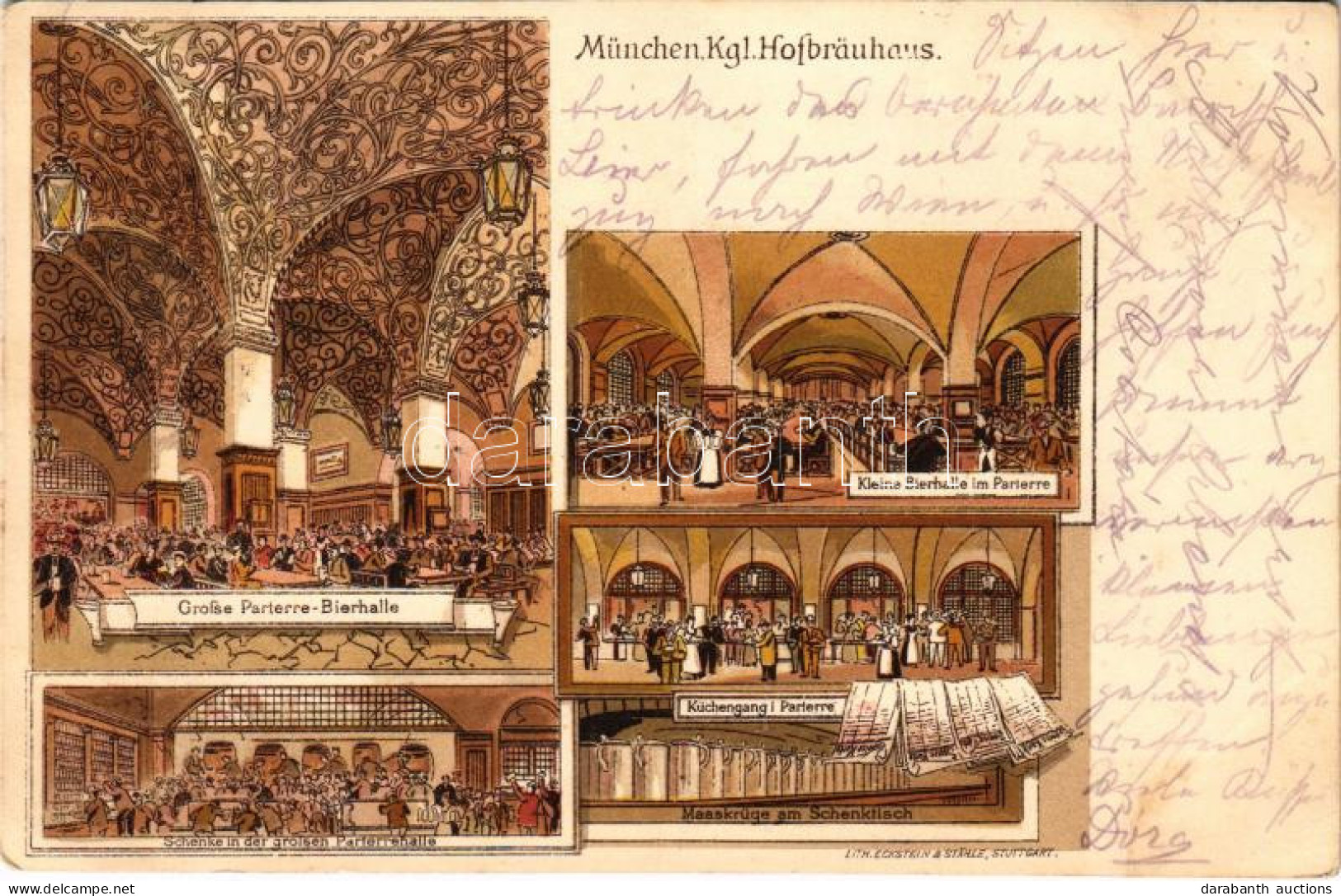 T2/T3 1899 (Vorläufer) München, Munich; Kgl. Hofbräuhaus, Grosse Und Kleine Parterre Bierhalle, Küchengang, Schenke, Maa - Non Classés