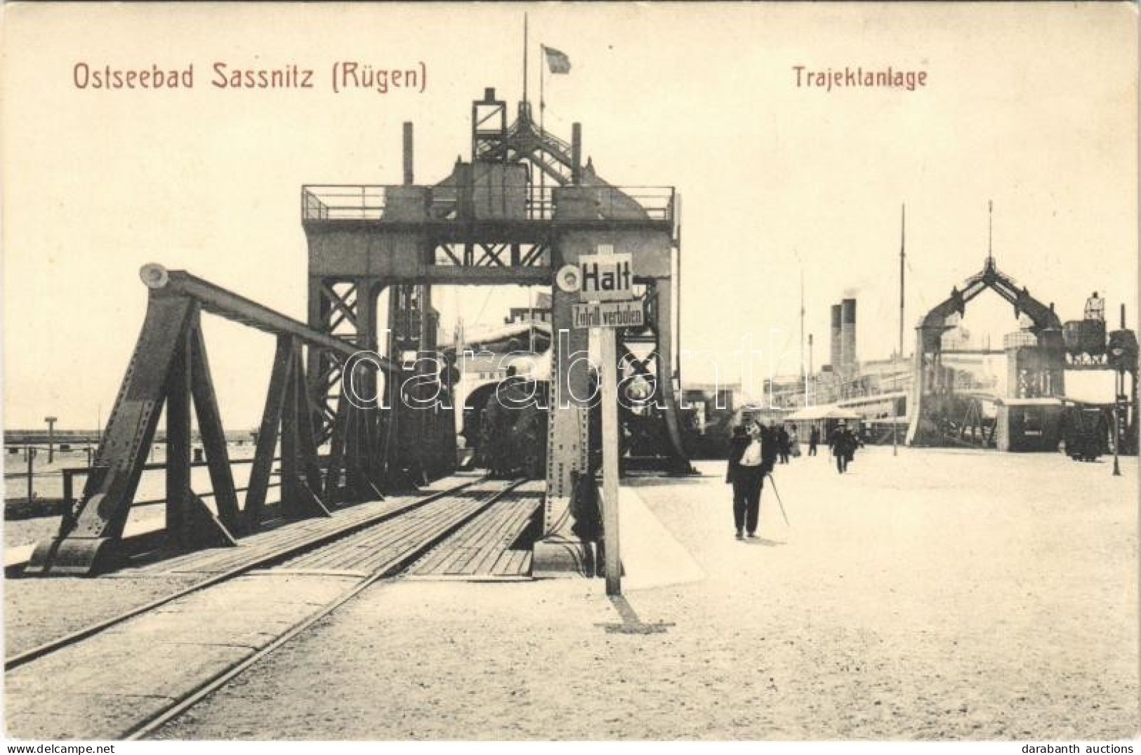 ** T1 Sassnitz (Rügen), Ostseebad, Trajektanlage / Railway Ferry Connection, Trajectory, Locomotive - Ohne Zuordnung