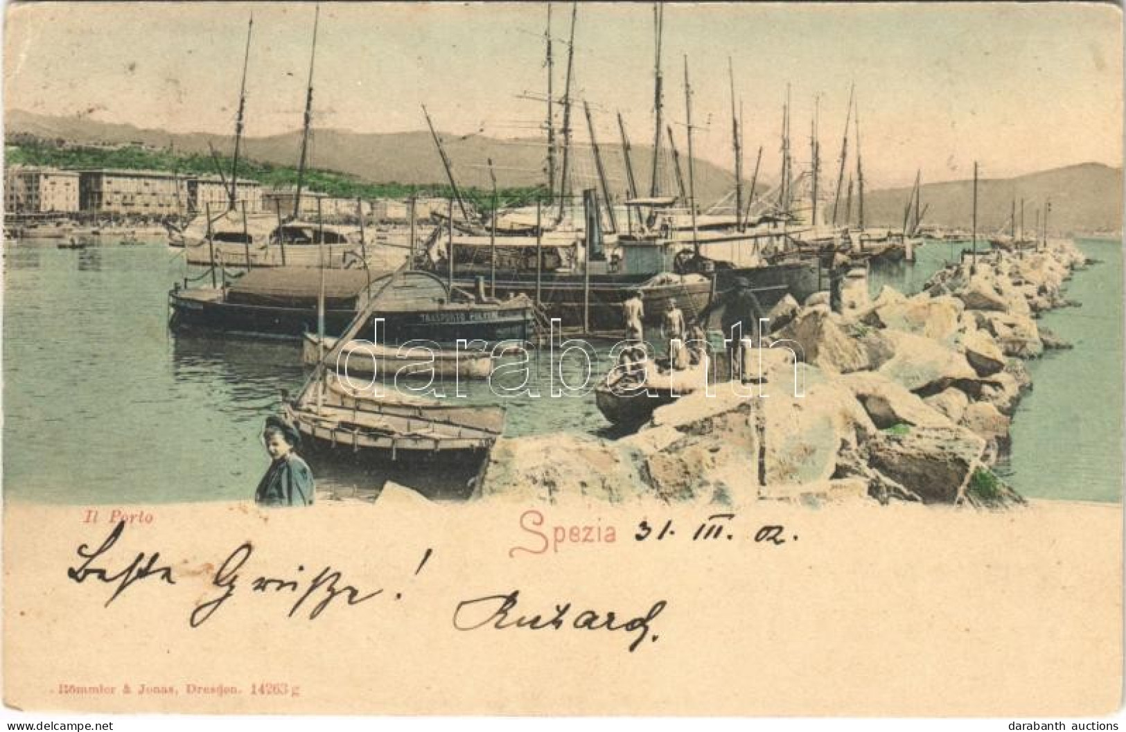 T2/T3 1902 La Spezia, Il Porto, Trasporto Polveri / Port, Steamships (EK) - Non Classés