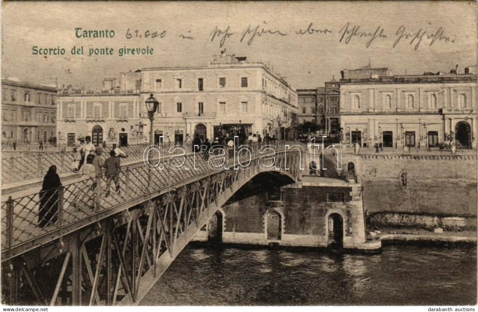 T2 1908 Taranto, Scorcio Del Ponte Girevole, Restaurant Du Vesuvio - Ohne Zuordnung