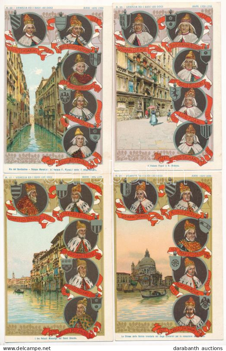 ** Venezia - Ed I Suoi 120 Dogi / The Doges Of Venice; A Set Of 24 Unused Lithographic Postcards / 24 Használatlan Litho - Sin Clasificación