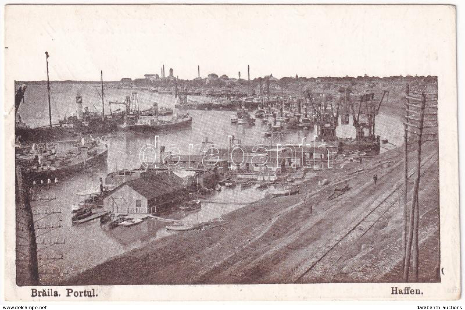 T3 1917 Braila, Portul / Haffen / Port, Ships (kis Szakadás / Small Tear) - Non Classés