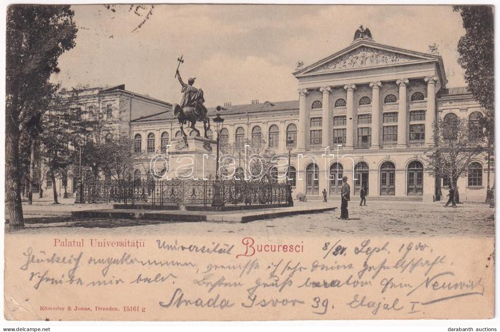T2/T3 1900 Bucharest, Bukarest, Bucuresti, Bucuresci; Palatul Universitatii / University Palace (EK) - Zonder Classificatie