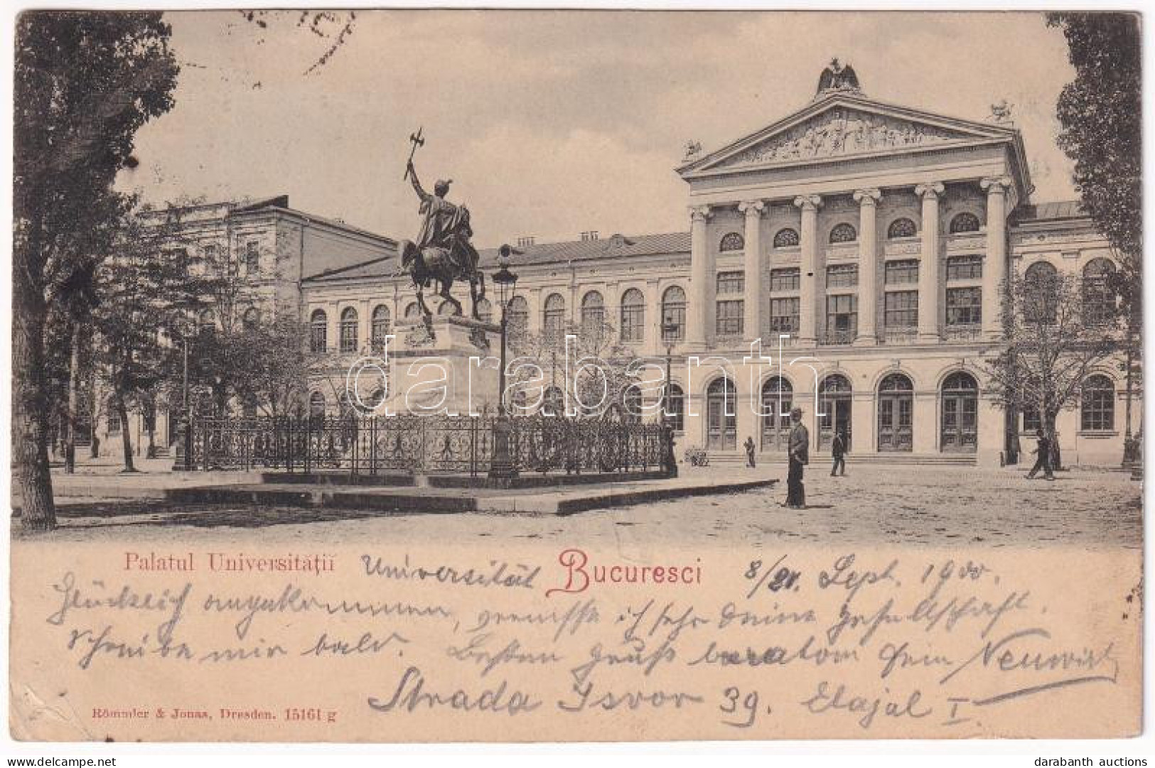 T2/T3 1900 Bucharest, Bukarest, Bucuresti, Bucuresci; Palatul Universitatii / University Palace (EK) - Unclassified