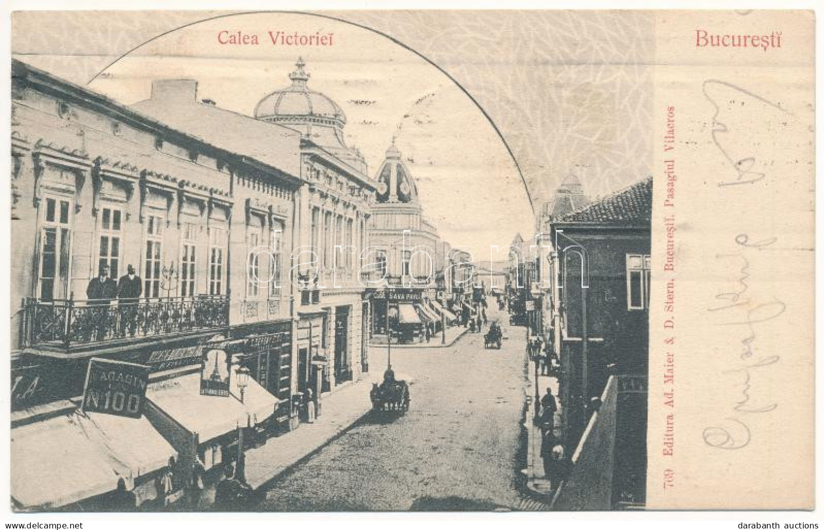 T2/T3 1906 Bucharest, Bukarest, Bucuresti, Bucuresci; Calea Victoriei, Magasin No. 100, Sava Pavel / Street, Shops (smal - Sin Clasificación