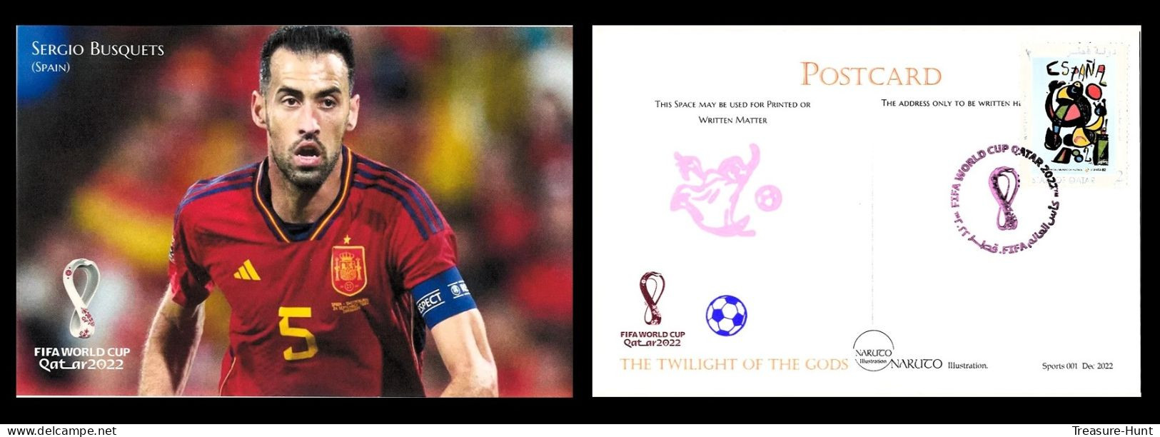 RARE Collector's Edition Picture POSTCARD, 2022 FIFA World Cup Soccer Football In Qatar, Spain Player Sergio Busquets - 2022 – Qatar