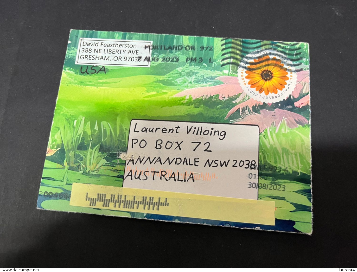 13-10-2023 (4 U 14) USA Posted To Australia In 2023 (2 Covers) - Brieven En Documenten