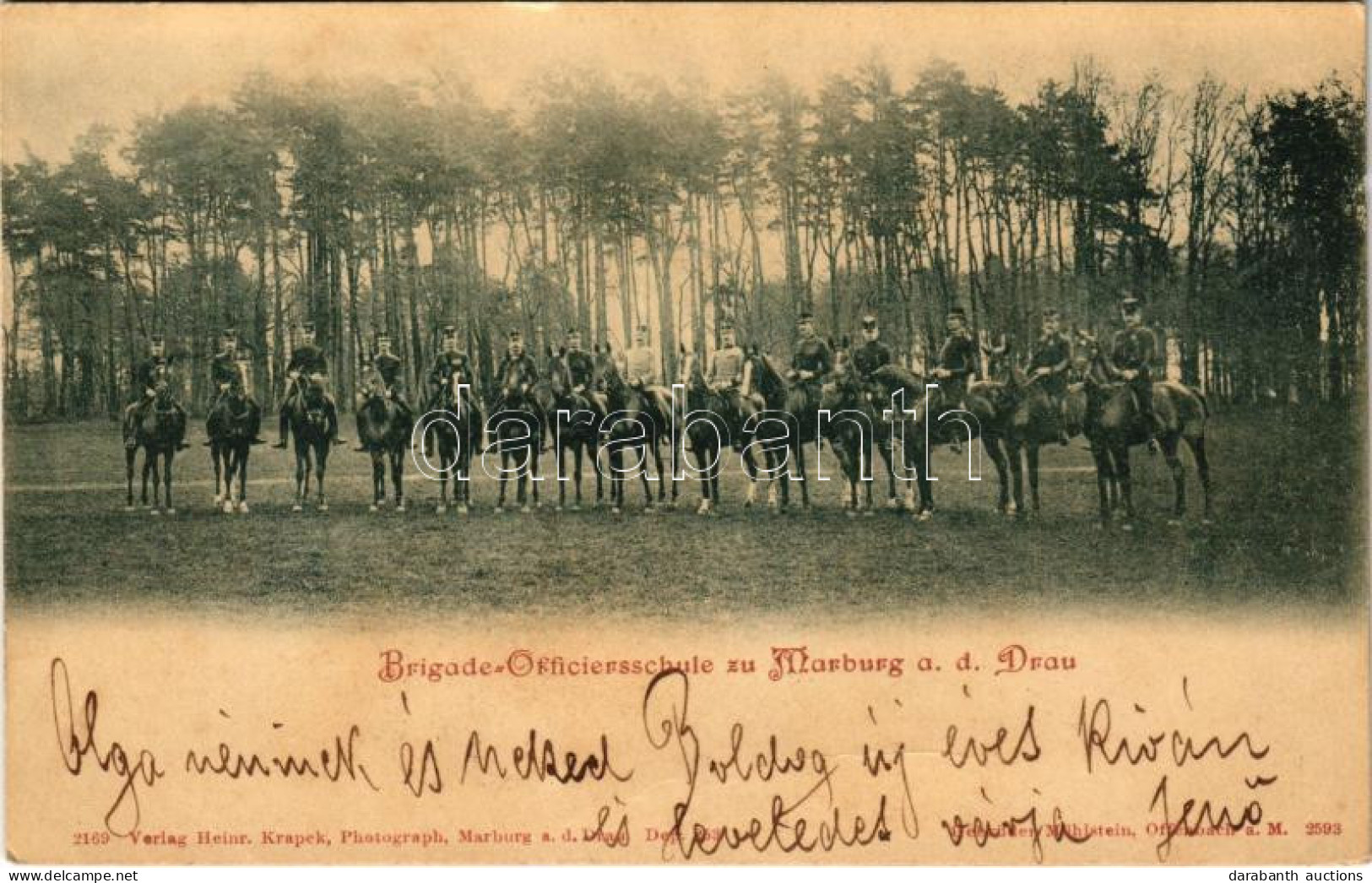 T2 1899 (Vorläufer) Maribor, Marburg A.d. Drau; Brigade-Officiersschule. Heinr. Krapek / Military School's Officers - Zonder Classificatie