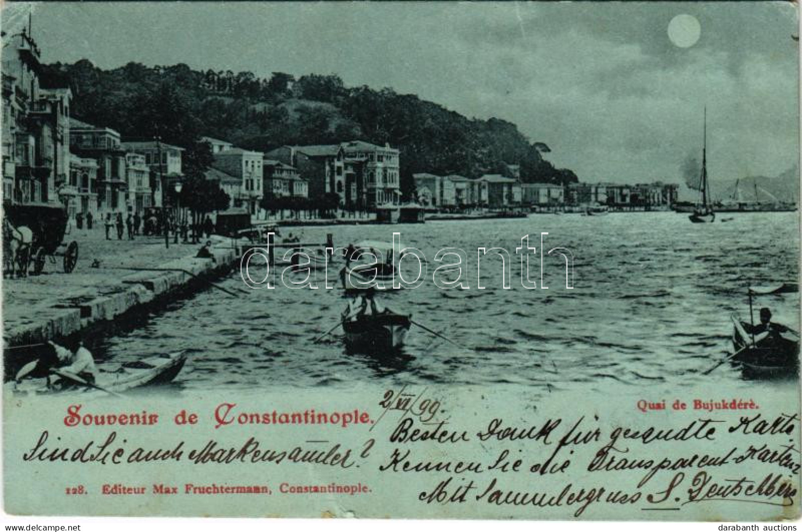 T2/T3 1899 (Vorläufer) Constantinople, Istanbul; Quai De Bujukdere / Büyükdere Quay At Night (EK) - Ohne Zuordnung