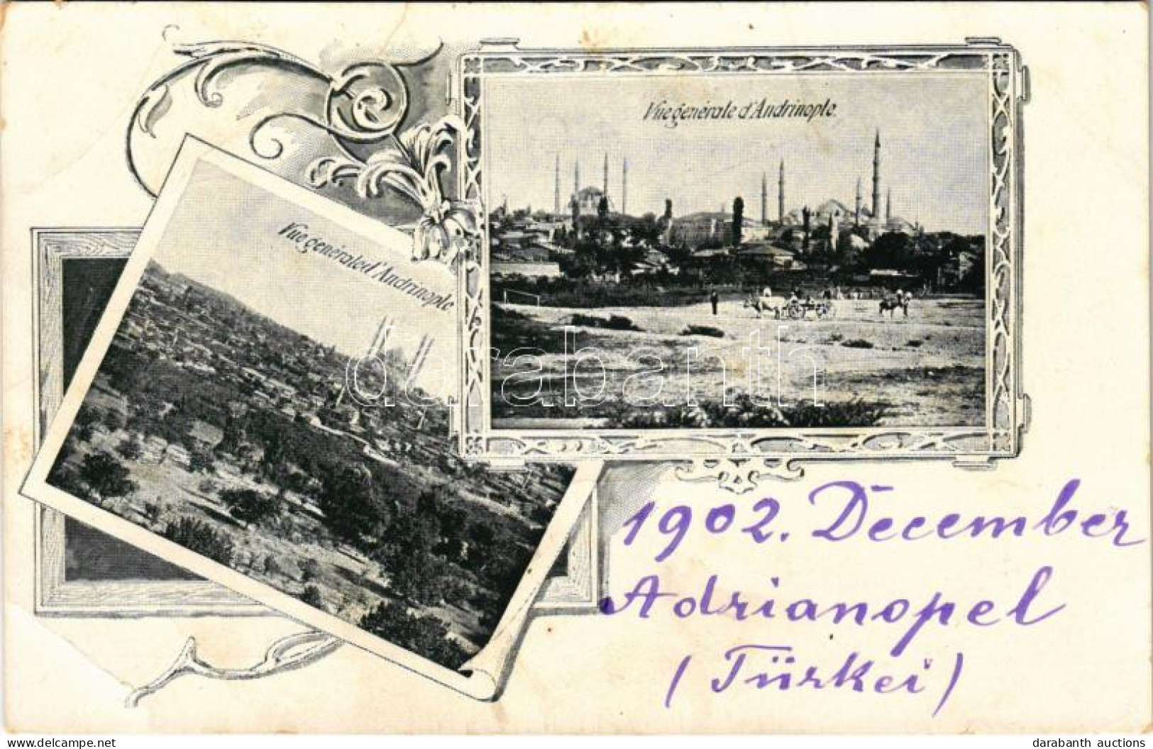 * T3 1902 Edirne, Adrianople; Vue Generale / General View. Art Nouveau, Floral (EB) - Unclassified