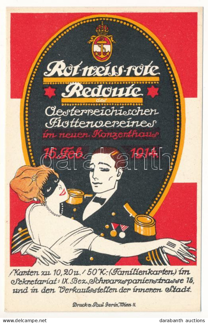 ** T1 Rot-weiss-rote Redoute Des Oesterreichischen Flottenvereines Im Neuen Konzerthaus 16. Feb. 1914. - Druck V. Paul G - Sin Clasificación