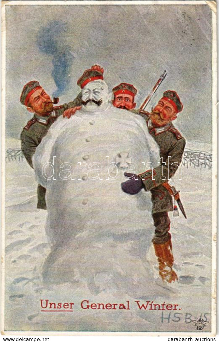 T3 1916 Unser General Winter. Wohlgemuth & Lissner Primus Postkarte No. 1085. / Első Világháborús Német Katonai Humor, H - Non Classés