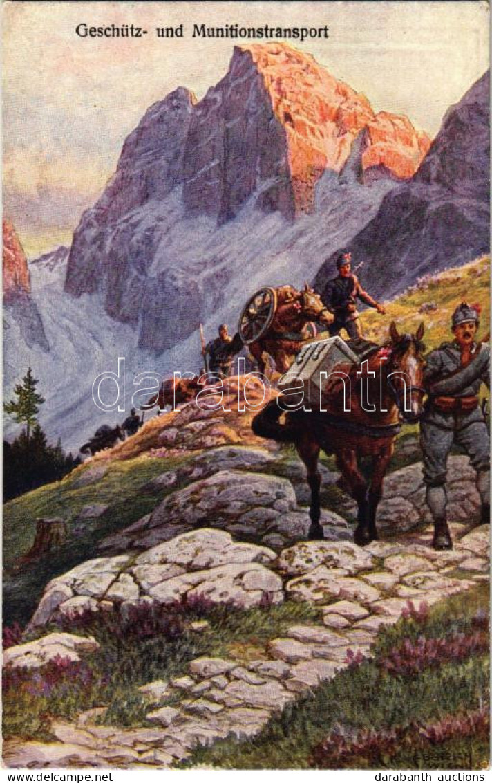 ** T2 Geschütz- Und Munitionstransport / WWI Austro-Hungarian K.u.K. Military Art Postcard. Offizielle Karte Für Rotes K - Non Classificati