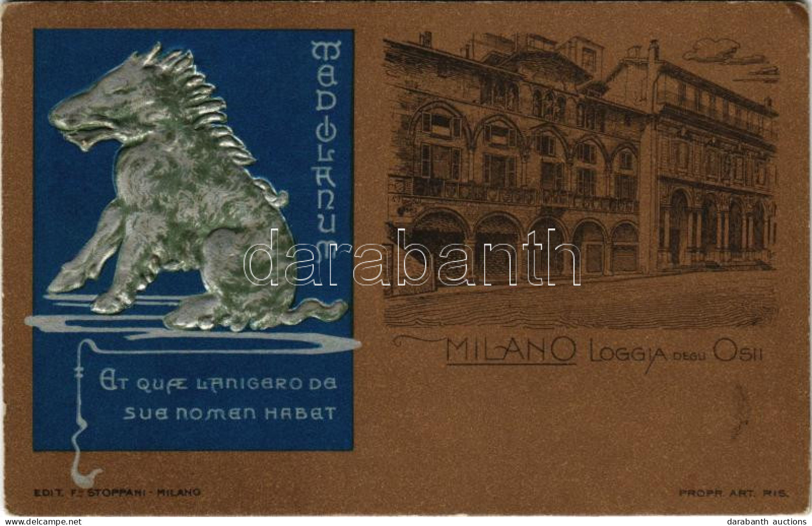 T2/T3 1902 Milano, Milan; Loggia Degli Osii. Emb. Litho - Kézdi-Kovács László Festőművésznek Címzett Levél (EK) - Ohne Zuordnung