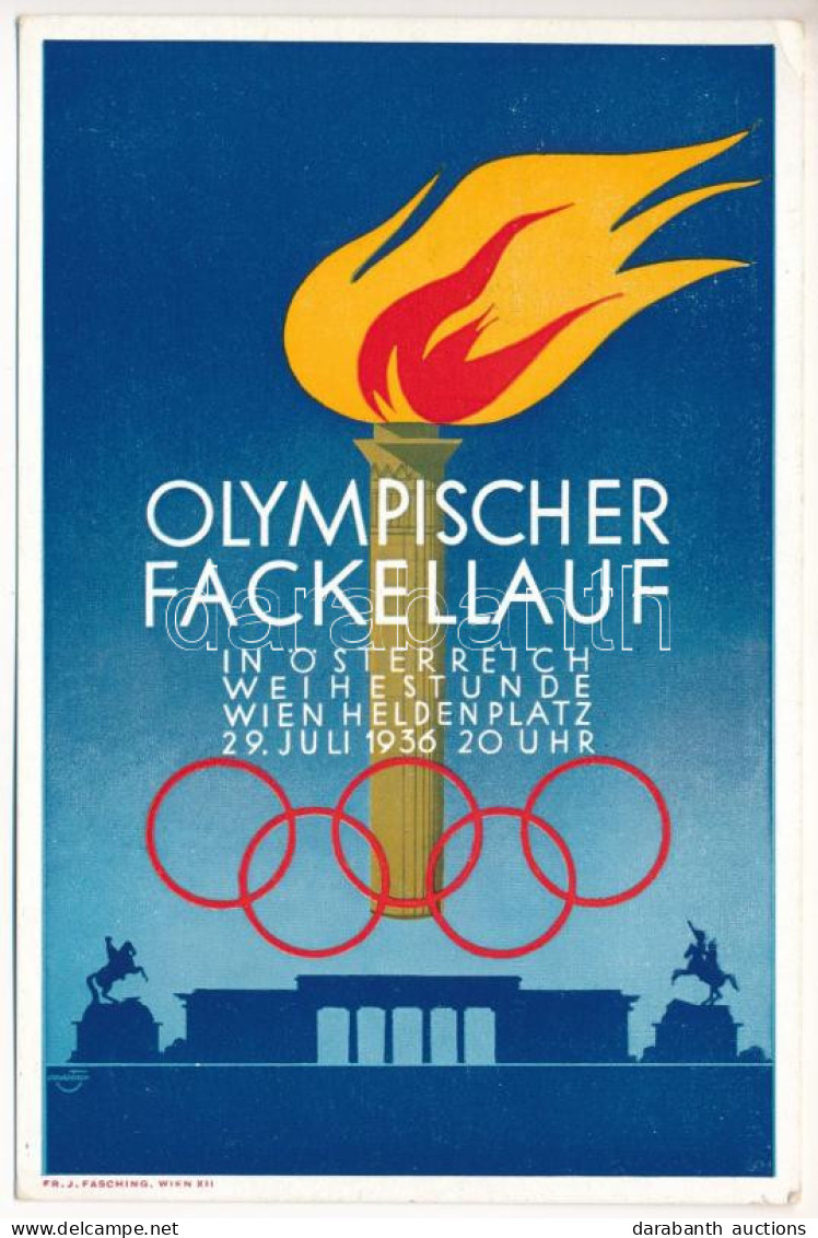 * T2/T3 1936 Olympischer Fackellauf In Österreich Weihestunde Wien Heldenplatz / Olimpiai Fáklyaváltó Ausztriában / Olym - Unclassified