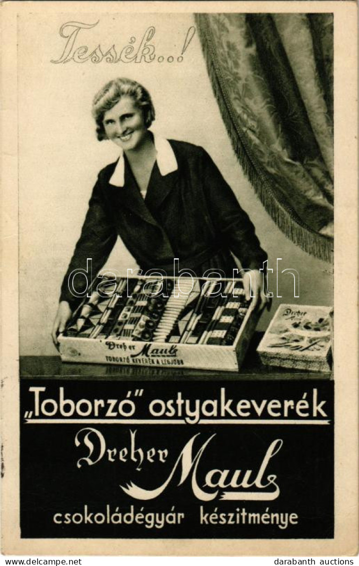 T2/T3 Toborzó Ostyakeverék. Dreher Maul Csokoládégyár Reklámlapja / Hungarian Chocolate Wafer Advertising Card (EK) - Unclassified