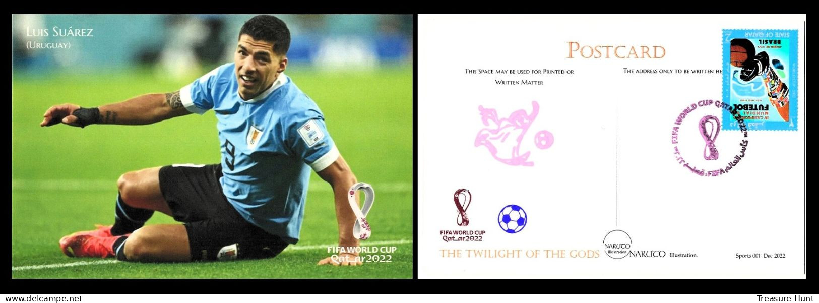 RARE Collector's Edition Picture POSTCARD, 2022 FIFA World Cup Soccer Football In Qatar, Uruguay Player Luis Suarez - 2022 – Qatar
