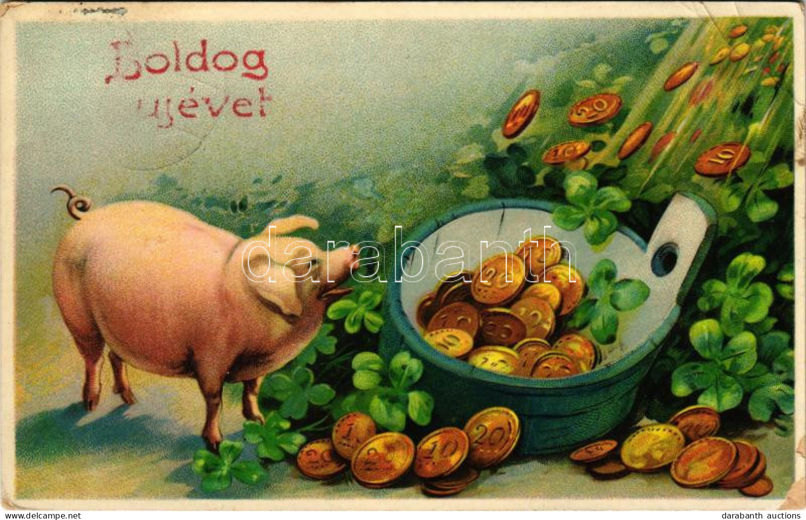 T3 1913 Boldog új évet! Malac / New Year Greeting, Pig. Litho (EB) - Unclassified