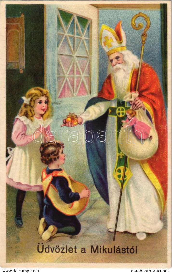 ** T1 Üdvözlet A Mikulástól / Greetings From Saint Nicholas. Litho - Non Classés