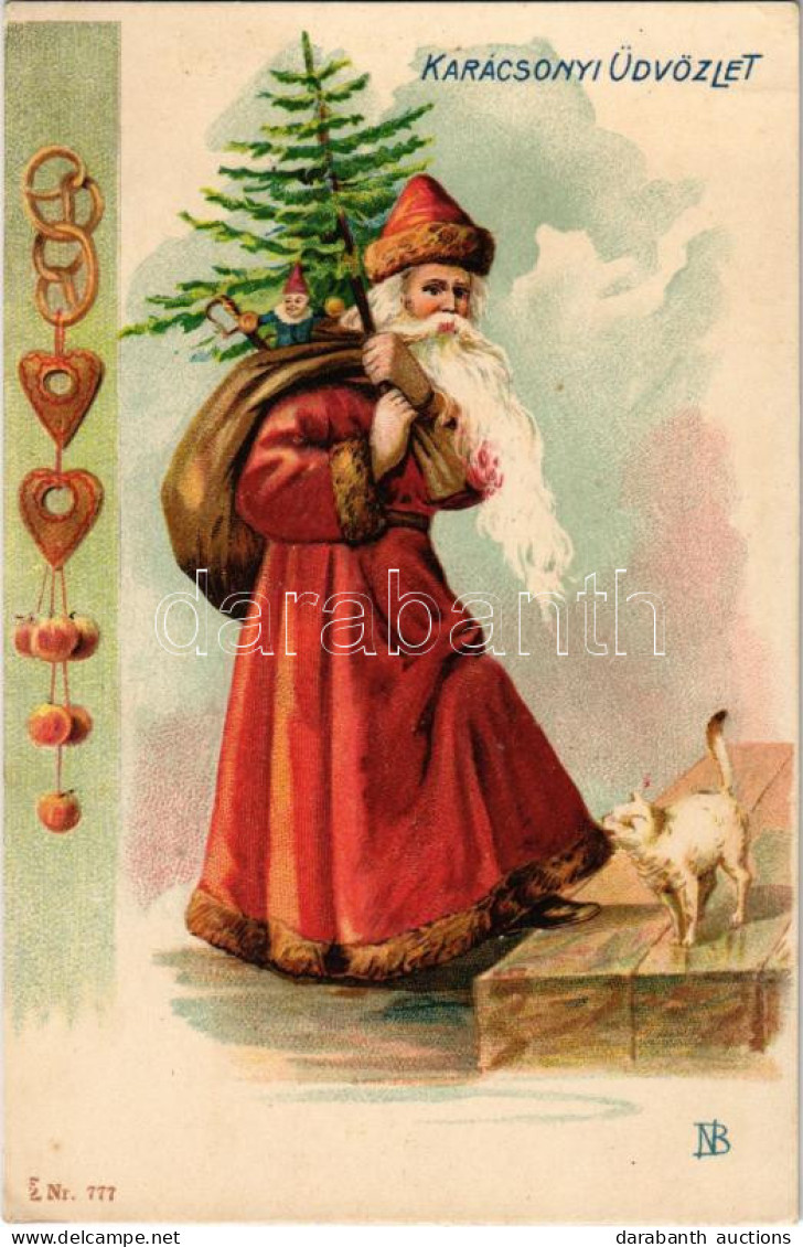 ** T1 Karácsonyi üdvözlet, Mikulás / Christmas Greeting, Saint Nicholas. Litho S: N.B. - Sin Clasificación