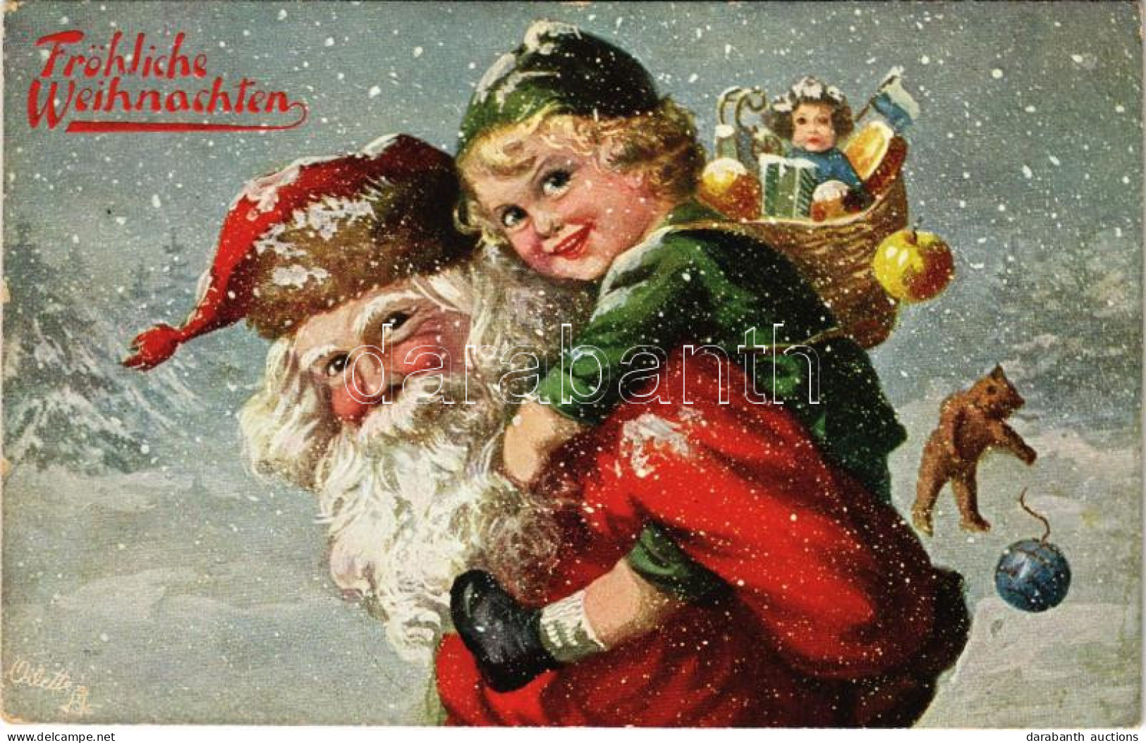 T2/T3 1912 Fröhliche Weihnachten / Mikulás / Saint Nicholas With Christmas Greetings And Toys. Raphael Tuck & Sons "Oile - Non Classés