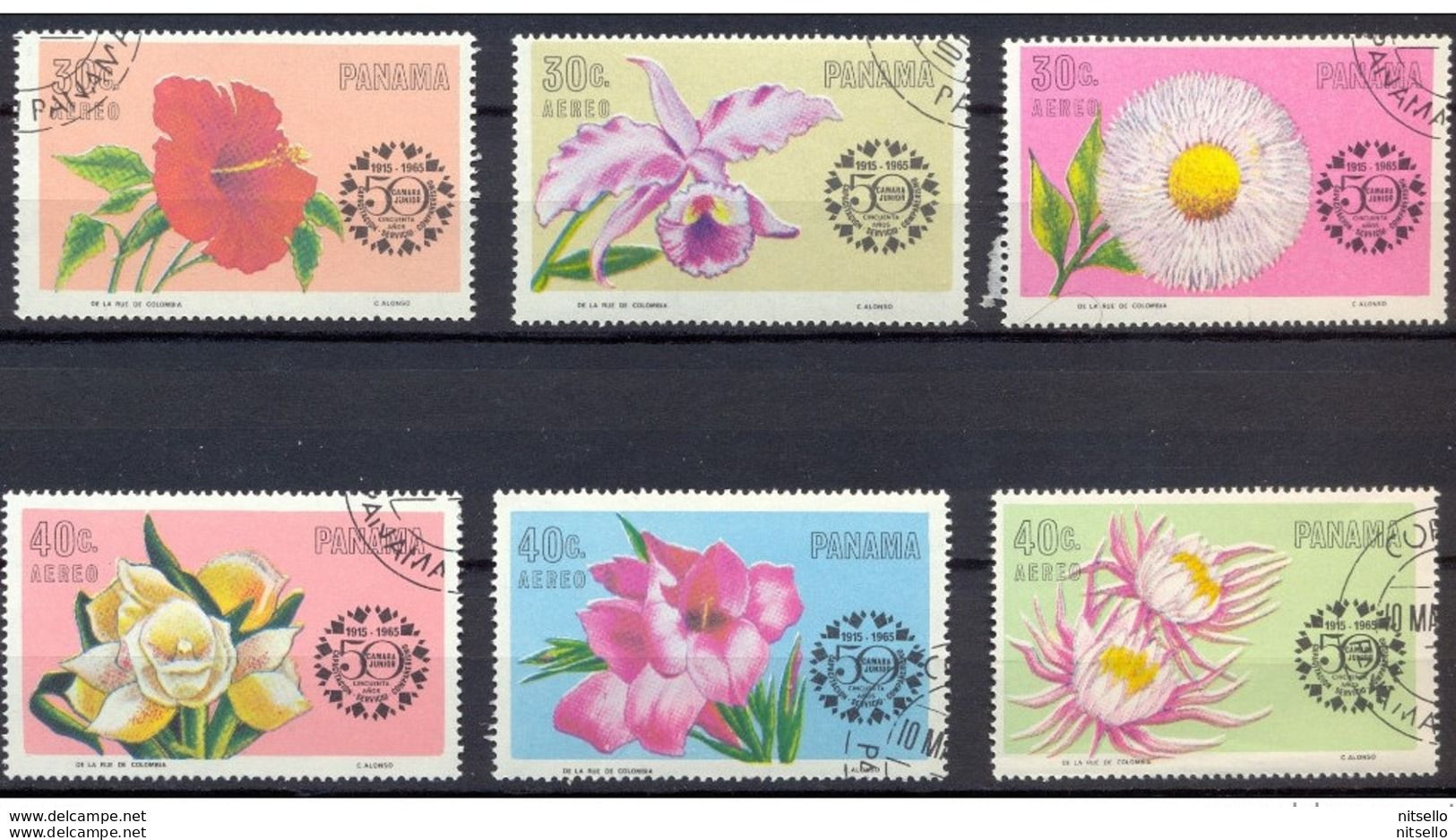 LOTE 1878  ///  (C120)  PANAMA FLORES 1967 YVERT Nº: A374 / A379     ¡¡¡ OFERTA !!! - Panama