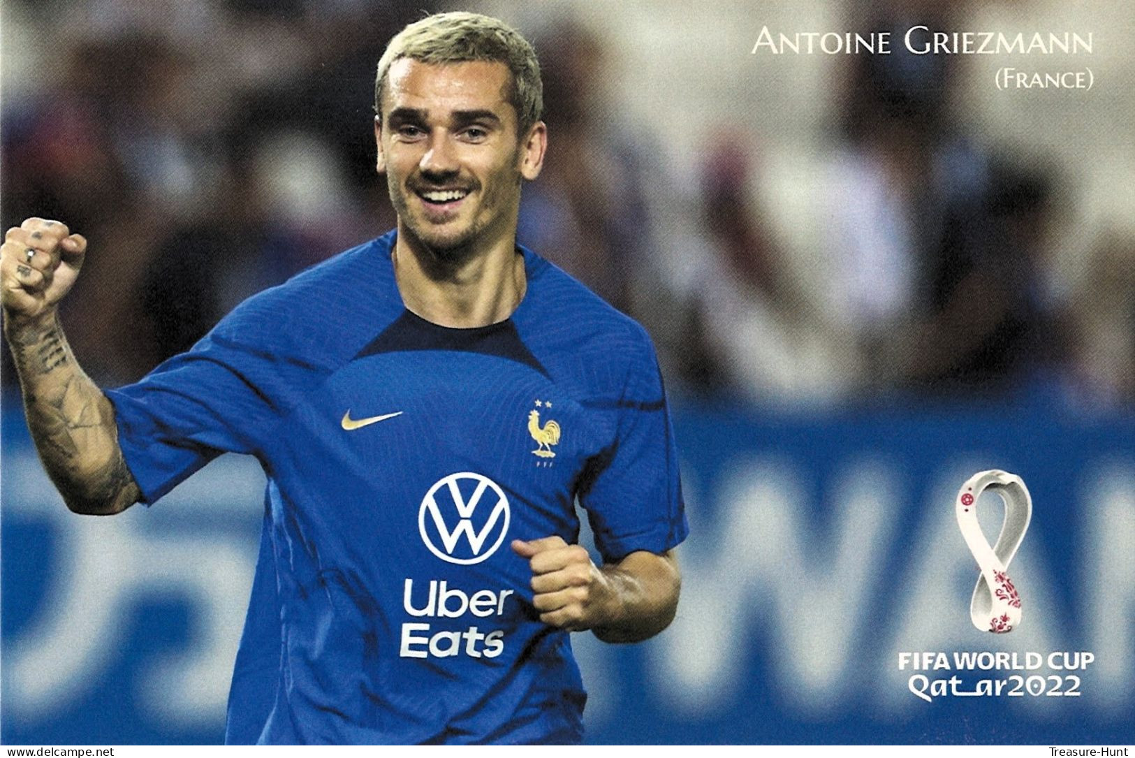 RARE Collector's Edition Picture POSTCARD, 2022 FIFA World Cup Soccer Football In Qatar, France Player Antoine Griezmann - 2022 – Qatar