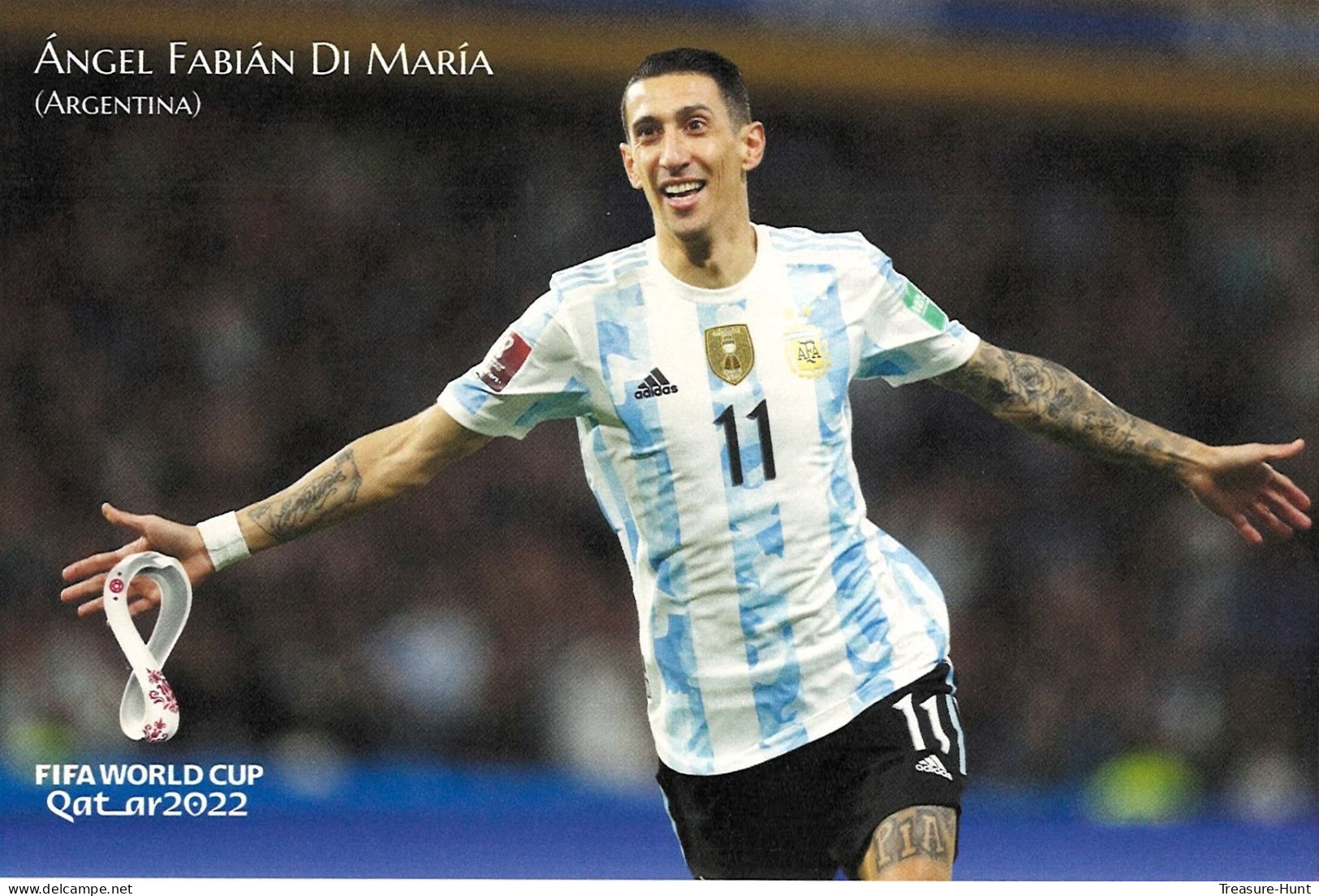 RARE Collector's Edition Picture POSTCARD, 2022 FIFA World Cup Soccer Football Qatar, Argentina Player Fabian Di Maria - 2022 – Qatar