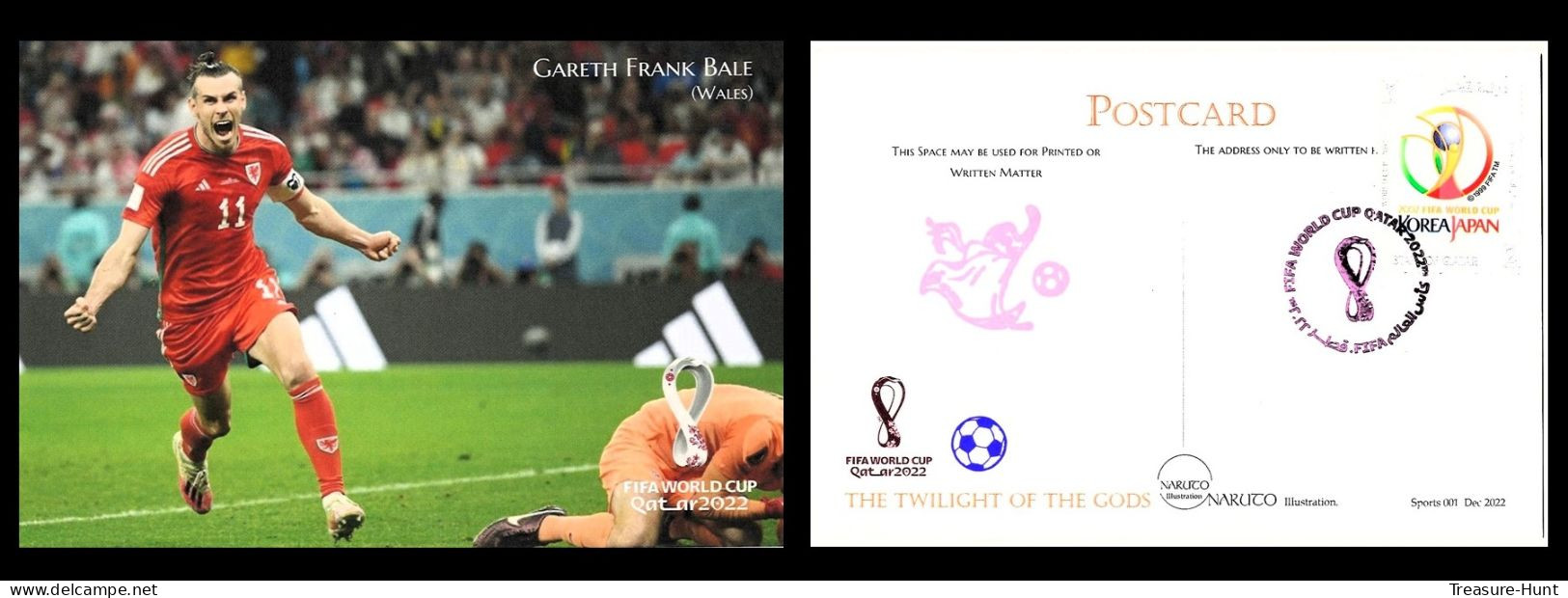 RARE Collector's Edition Picture POSTCARD, 2022 FIFA World Cup Soccer Football Qatar, Wales Player Gareth Frank Bale - 2022 – Qatar