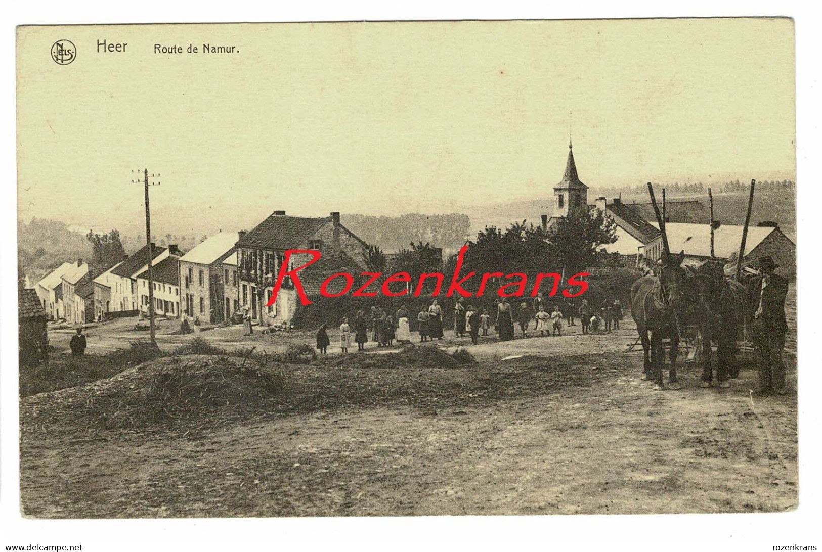 Heer Route De Namur - Heer-Agimont Hastière CPA Animee Enfants Chevaux Province De Namur (En Très Bon état) - Hastière