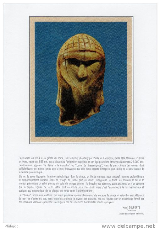 " LA VENUIS DE BRASSEMPOUY " Sur Encart 1° Jour LUXE CERES N°té Sur SOIE (4 Pages) De 1976 N° YT 1868. FDC A SAISIR ! - Prehistory
