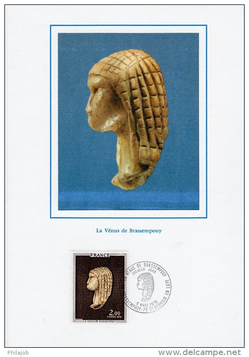 " LA VENUIS DE BRASSEMPOUY " Sur Encart 1° Jour LUXE CERES N°té Sur SOIE (4 Pages) De 1976 N° YT 1868. FDC A SAISIR ! - Prehistory