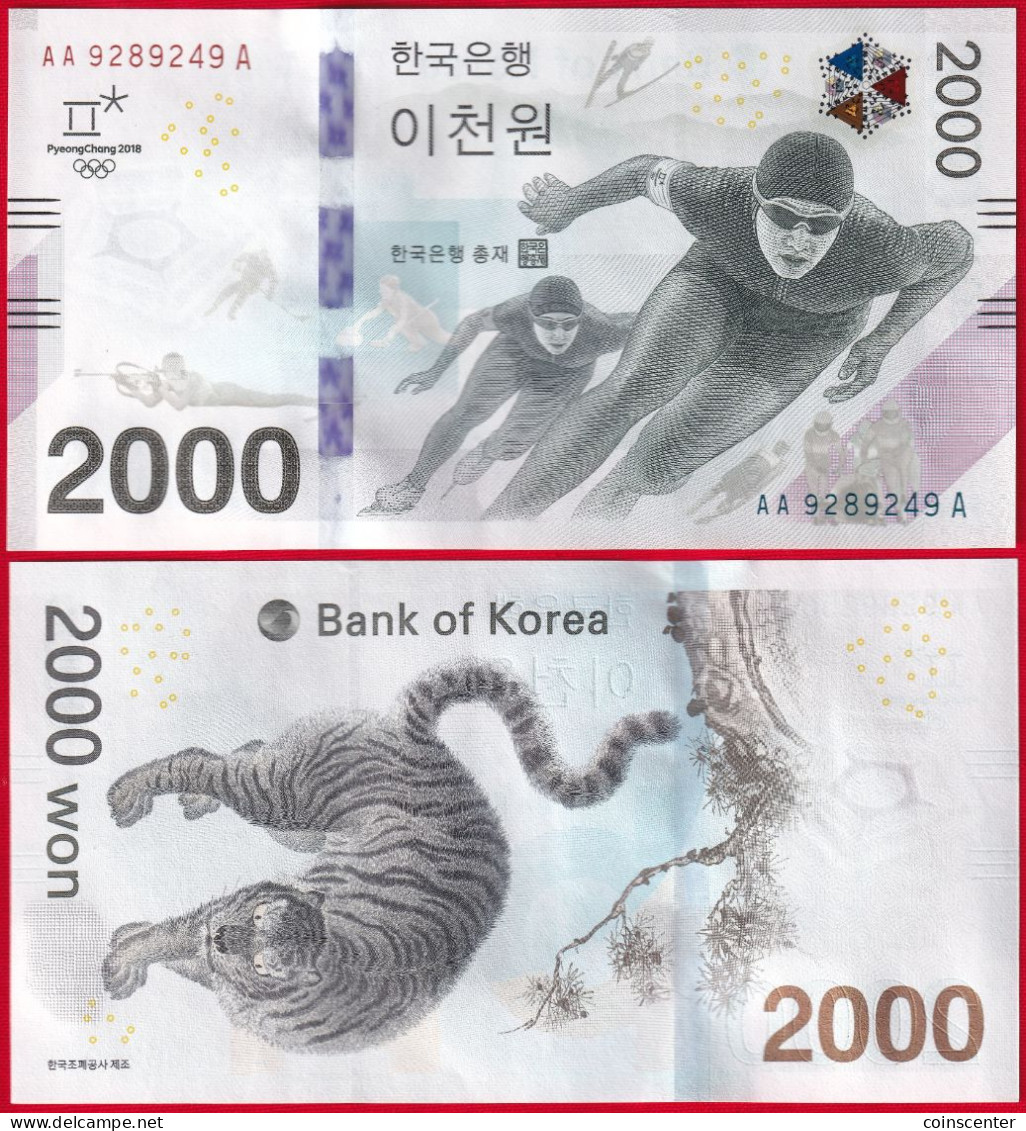 South Korea 2000 Won 2018 P-58 "Winter Olympic, Pyeong Chang" UNC - Korea, South