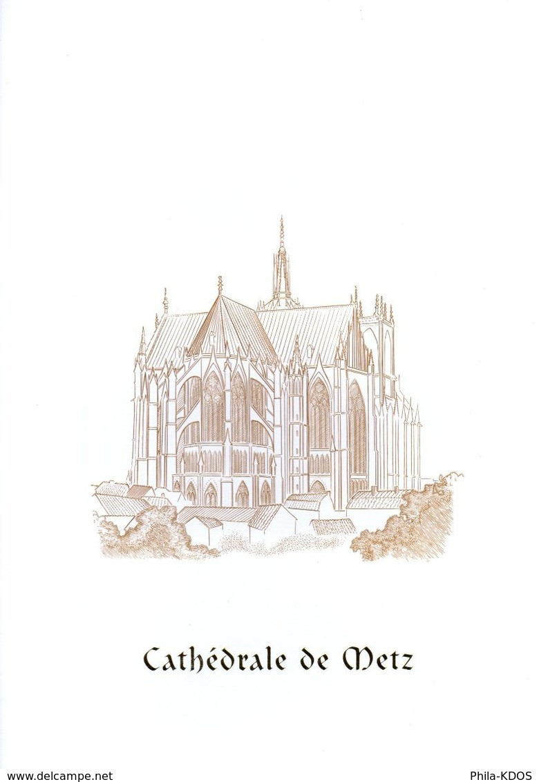 " CATHEDRALE DE METZ " Sur Encart 1er Jour LUXE N°té Sur Soie De 4 Pages De 2002. N° YT 3498. Parfait état. FDC - Glasses & Stained-Glasses